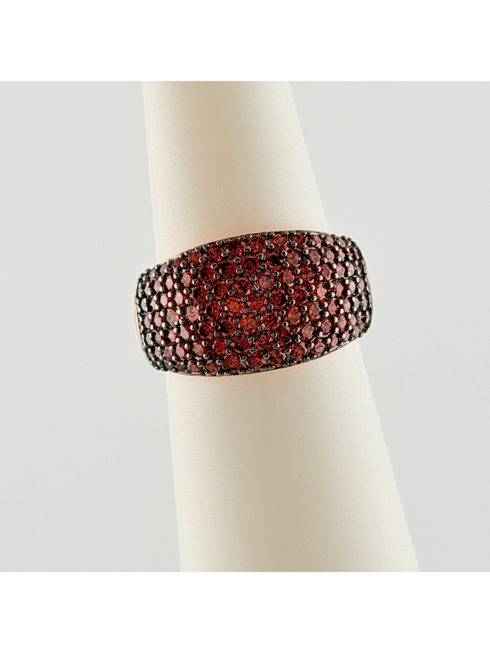Bomb Party January Sz 9 "She's A Showstopper" Garnet on Rose Gold RBP6826 Pave